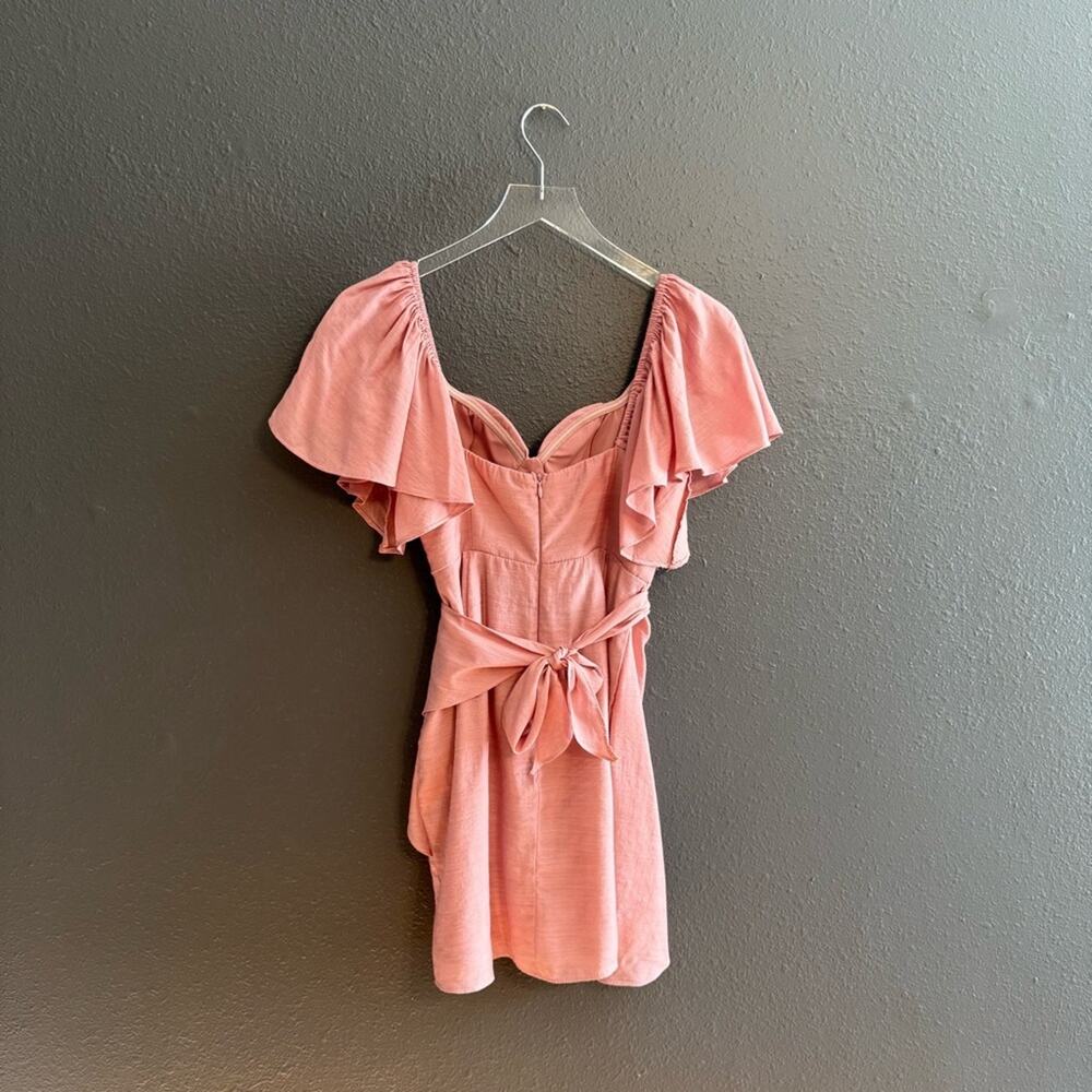 Selfie Leslie Aphrodite Molded Bust Angel Sleeve Wrap Dress Blush Size S - Picture 6 of 7